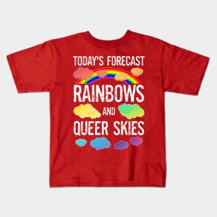 Orlando LGBTQ Queer Red Shirt Pride Parade Festival Days Rainbows And Queer Skies Kids T-Shirt